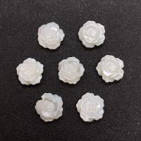 White Shell Half Hole Bead Rose Carved DIY white Sold By PC