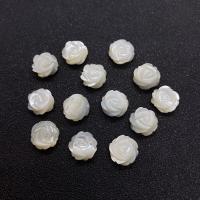 Weiße Muschel Halbloch Perle, Rose, geschnitzt, DIY & verschiedene Größen vorhanden, weiß, verkauft von PC