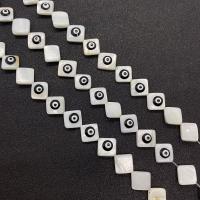 Natural White Shell Beads Rhombus DIY & evil eye pattern 13mm Sold Per Approx 14.8 Inch Strand