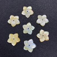 Natural Yellow Shell Beads Flower Carved DIY yellow Sold By PC