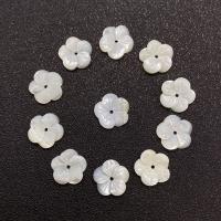 White Lip Shell Beads, Flower, Carved, DIY & different size for choice & 5 petal, white, Sold By PC