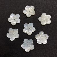 Weiße Lippenschale Perlen, Blume, geschnitzt, DIY & verschiedene Größen vorhanden, weiß, 26mm, verkauft von PC