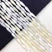 Perles en coquillage blanc naturel, coquille blanche, larme, DIY & normes différentes pour le choix, blanc, 15x5mm, Vendu par Environ 15 pouce brin