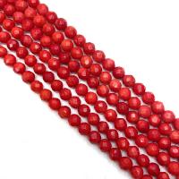 Synthetic Coral Beads Round DIY & faceted Sold Per Approx 15 Inch Strand