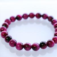 Natural Tiger Eye Bracelets, Round, polished, different size for choice & for woman, rose camouflage, Sold Per 18 cm Strand