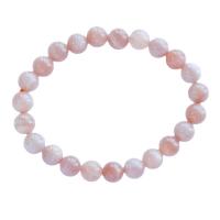 Sunstone Bracelet, Round, polished, different size for choice & for woman, pink, Sold Per 18 cm Strand