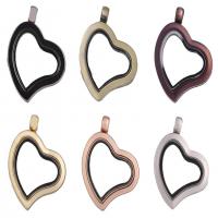 Floating Charms Pendant, Tibetan Style, with Magnet & Glass, Heart, plated, Unisex, more colors for choice, nickel, lead & cadmium free, 35x28x7mm, Sold By PC