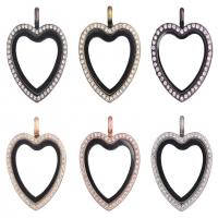 Floating Charms Pendant Zinc Alloy with Magnet & Glass & Rhinestone Heart plated Unisex nickel lead & cadmium free Sold By PC