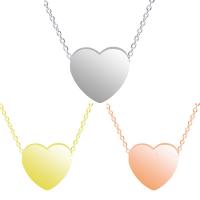 Stainless Steel Jewelry Necklace, Heart, plated, more colors for choice, 14x15mm, Length:Approx 17.72 Inch, Sold By PC