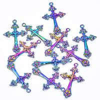 Zinc Alloy Jewelry Necklace Cross colorful plated Unisex nickel lead & cadmium free Length Approx 17.72 Inch Sold By PC