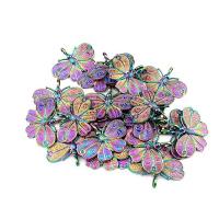Tibetan Style Animal Pendants, Butterfly, colorful plated, Unisex, more colors for choice, nickel, lead & cadmium free, 41x31mm, Length:Approx 17.72 Inch, Sold By PC