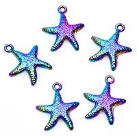 Tibetan Style Jewelry Necklace, Starfish, colorful plated, Unisex, more colors for choice, nickel, lead & cadmium free, 23x19mm, Length:Approx 17.72 Inch, Sold By PC