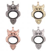Floating Charms Pendant, Tibetan Style, with Magnet & Glass, Owl, plated, Unisex, more colors for choice, nickel, lead & cadmium free, 48x32x8mm, Sold By PC