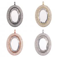 Floating Charms Pendant Zinc Alloy with Magnet & Glass & Rhinestone Oval plated Unisex & faceted nickel lead & cadmium free Sold By PC