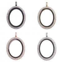 Floating Charms Pendant Zinc Alloy with Magnet & Glass & Rhinestone Oval plated Unisex nickel lead & cadmium free Sold By PC