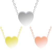 Stainless Steel Jewelry Necklace Heart plated 8mm Length Approx 17.72 Inch Sold By PC