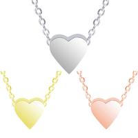 Edelstahl Schmuck Halskette, Herz, plattiert, keine, 9x8mm, Länge ca. 17.72 ZollInch, verkauft von PC