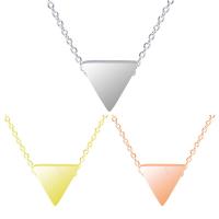Stainless Steel Jewelry Necklace Triangle plated Length Approx 17.72 Inch Sold By PC
