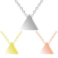 Collar de acero inoxidable de la joyería, Triángulo, chapado, más colores para la opción, 8x9mm, longitud:aproximado 17.72 Inch, Vendido por UD