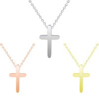 Edelstahl Schmuck Halskette, Kreuz, plattiert, keine, 14x9mm, Länge:ca. 17.72 ZollInch, verkauft von PC