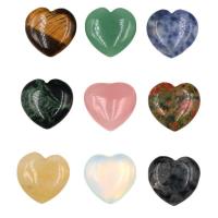 Kamień naturalny Ozdoba, Serce, obyty, do wyboru różne materiały & dla obu płci, dostępnych więcej kolorów, bez zawartości niklu, ołowiu i kadmu, 25x25mm, sprzedane przez PC