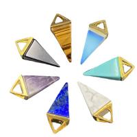 Gemstone Pendants Jewelry, Natural Stone, with Tibetan Style, Conical, gold color plated, different materials for choice & Unisex, more colors for choice, nickel, lead & cadmium free, 20x36mm, Sold By PC