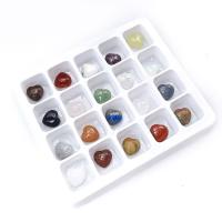 pierre gemme décoration d'objet artisanal, coeur, poli, couleurs mélangées, 10x15mm, Vendu par boîte