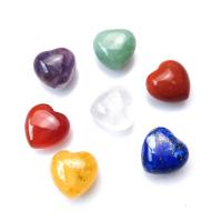 Gemstone Decoration, Heart, polished, mixed colors, 10x15mm, 7PC/Set, Sold By Set