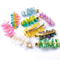 Pinces bec, Cristal naturel, avec laiton, Placage, bijoux de mode, plus de couleurs à choisir, 25-35mm,75-85mm, Vendu par PC