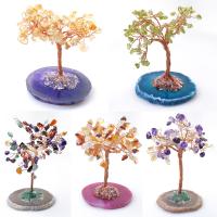 Rich Tree Decoration, Gemstone, with Brass, gold color plated, different materials for choice, more colors for choice, 70-90mm, Sold By PC