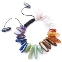 Bracelets de pierres précieuses, pierre gemme, avec Fibre de polyester, poli, bijoux de mode, couleurs mélangées, Vendu par 7.48 pouce brin