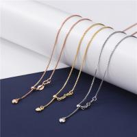 925 Sterling Silver Necklace Chain, plated, box chain, more colors for choice, 0.80mm, Length:Approx 17.7 Inch, Sold By PC