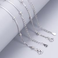 Cadeia de colar de prata 925 esterlina, 925 de prata esterlina, with 1.96inch extender chain, platinado, DIY & Vario tipos a sua escolha, comprimento Aprox 15.7 inchaltura, vendido por PC