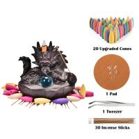 Backflow Incense Burner, Porcelain, plated, for home and office & durable, 133x165x144mm, Sold By PC