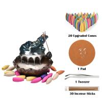 Backflow Incense Burner, Porcelain, plated, for home and office & durable, 195x180x155mm, Sold By PC