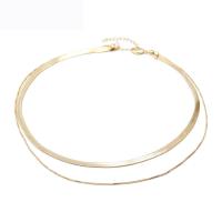 Brass Chain Necklace, plated, snake chain & for woman, more colors for choice, nickel, lead & cadmium free, Length:Approx 14.96 Inch, Sold By PC