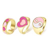 Zinc Alloy Ring Set with Seedbead & for woman & enamel nickel lead & cadmium free Sold By Set