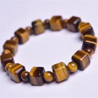 Natural Tiger Eye Bracelets Unisex mixed colors Length 7.5 Inch Sold By PC