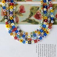 Abalorios de Cristal de Murano Estilo Millefiori, Millefiori Lampwork, Bricolaje, color mixto, Vendido para 38 Inch Sarta