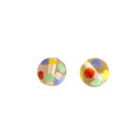 Perles murano faites à la main , chalumeau, Rond, DIY, couleurs mélangées, 12x12mm, Vendu par PC