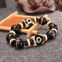 Agate Jewelry Bracelet Carved Unisex mixed colors 15mm Length 20 cm Sold By PC