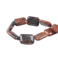 Natural Mahogany Obsidian Beads, Rectangle, polished, DIY, mixed colors, 13x18mm, Sold By PC