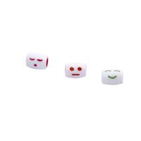 Akril nakit Beads, serija izraza lica & možete DIY, miješana boja, 8x10mm, 2350računala/Torba, Prodano By Torba
