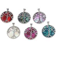 Shell Pendants Zinc Alloy with Shell Round Sold By PC