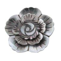 Broche de concha, liga de zinco, with concha, Flor, unissex, cores misturadas, 45mm, vendido por PC
