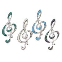 Fashion Brooch Jewelry Zinc Alloy with Gemstone Music Note Unisex Sold By PC
