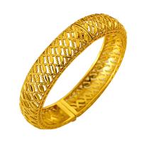 laiton bracelet ordinaire, Placage, pour femme & creux, doré, 20-25mm, Vendu par PC
