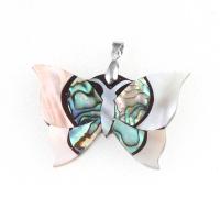 Shell Pendants Zinc Alloy with Shell Butterfly mixed colors Sold By PC