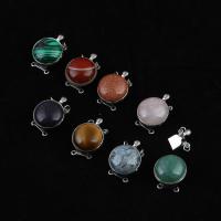 Gemstone Connector, Tibetan Style, with Gemstone, Animal, more colors for choice, 23x17mm, Sold By PC