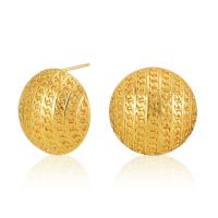 Latão Brinco, cobre, 18K banhado a ouro, joias de moda & para mulher, dourado, 21mm, vendido por par